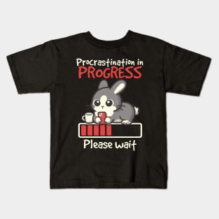 Bunny procrastination in progress Kids T-Shirt